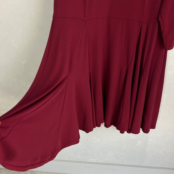Midnight Velvet midi dress plus size 3X jersey knit fit & flare burgundy NEW - Picture 11 of 15